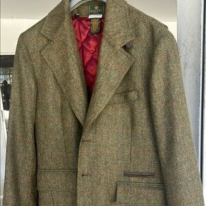 Beretta Brown Wool Blend Sport Coat with Red button in/out lining